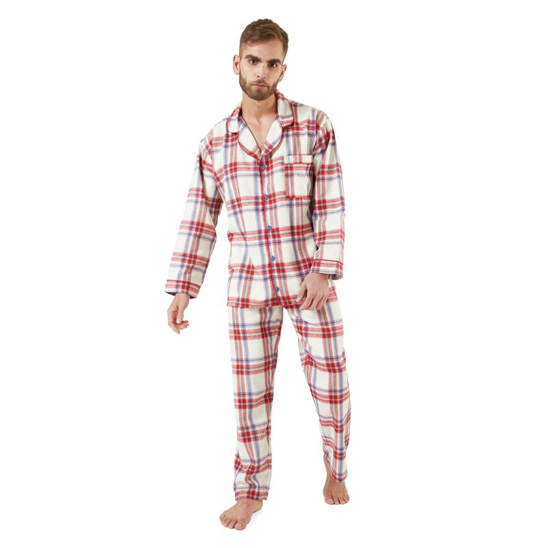 SANTANA - Pijama Hombre Leñadora Marfil