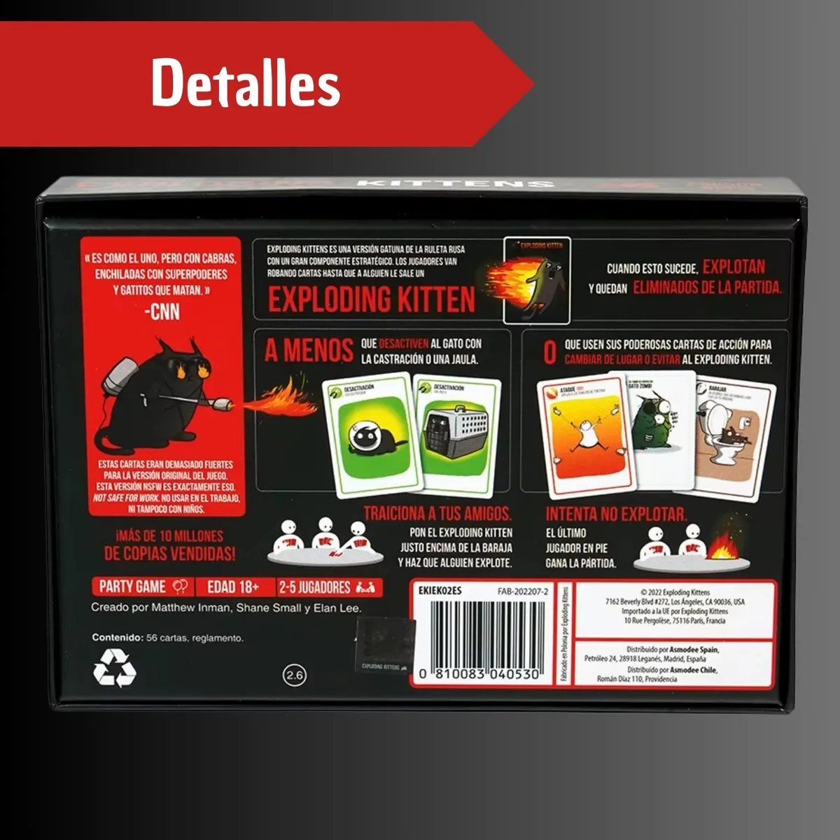 ASMODEE - Exploding Kittens Party Nsfw Juego De Mesa