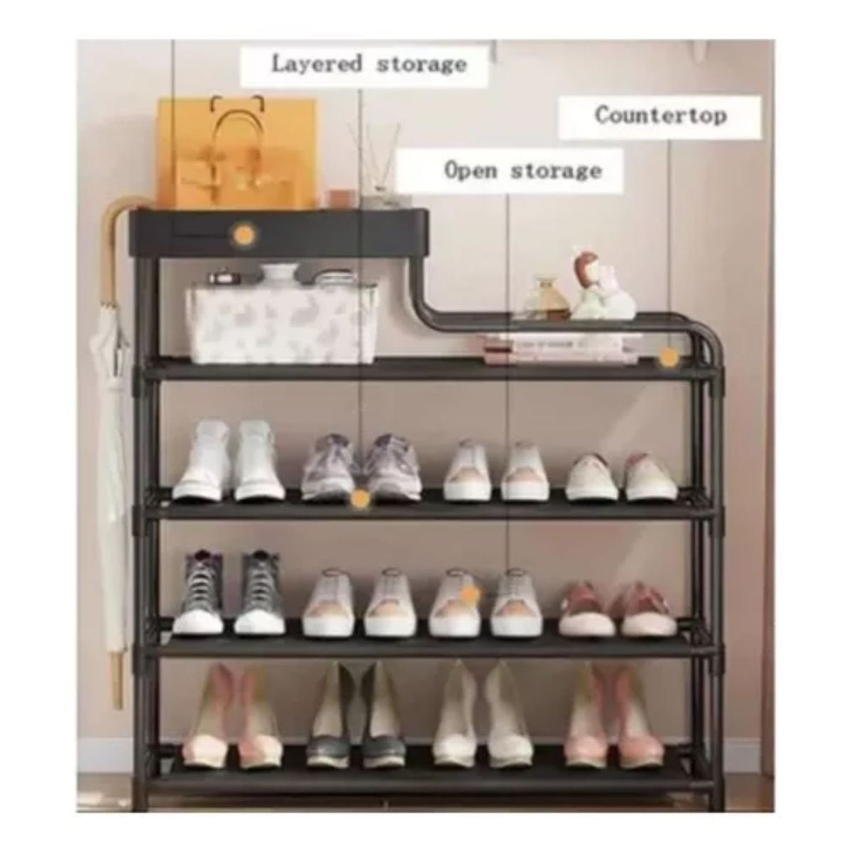 GENERICO - Organizador De Zapatos E Interiores Moderno Elegante NEGRO