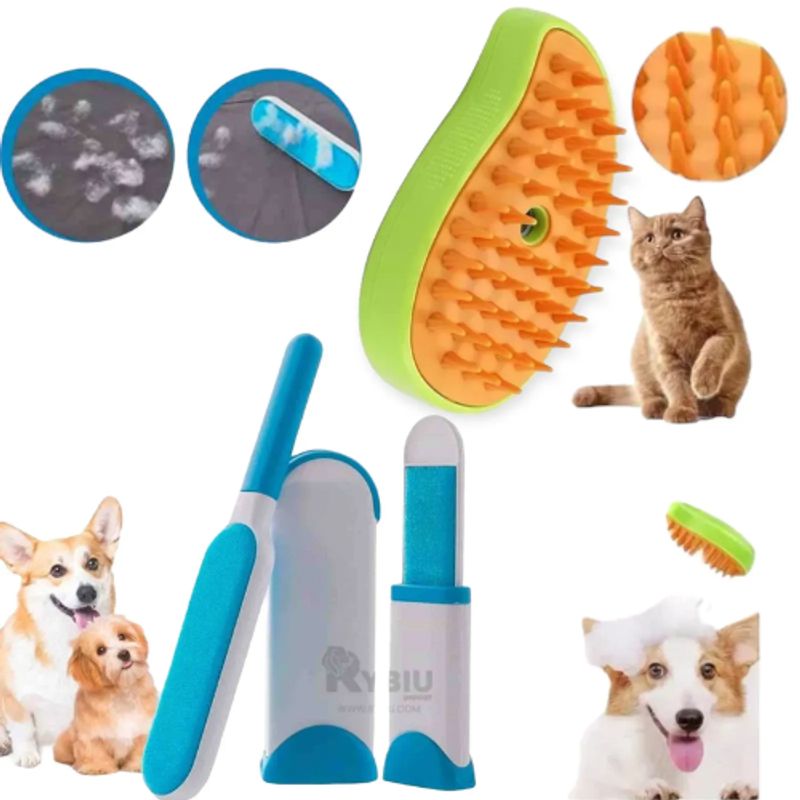 MASCOTIK - Cepillo Para Mascotas + Quita Pelos