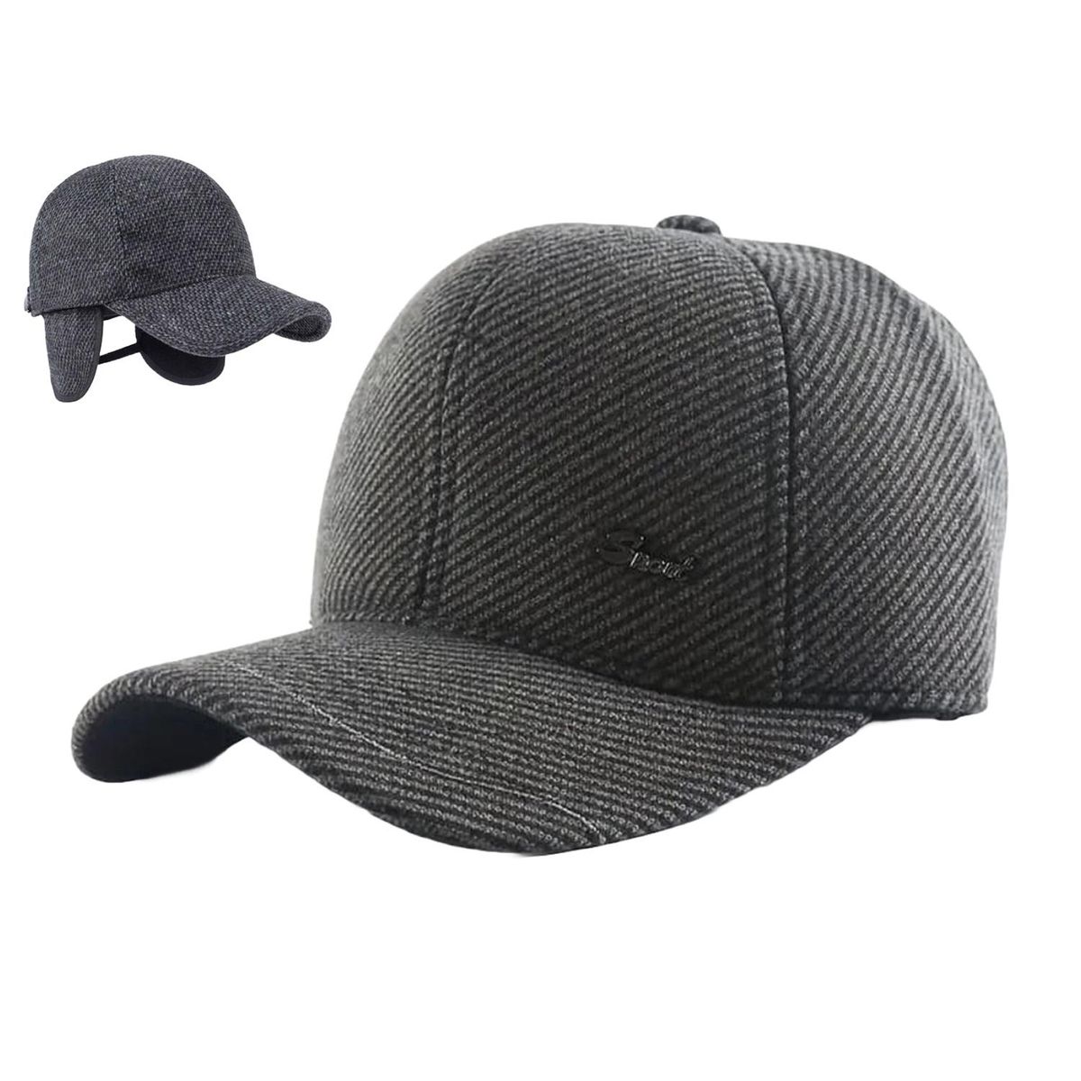 VELBROS - Gorra Golf Frio Invierno Beisbol Hombre Mujer Oreja - Gris