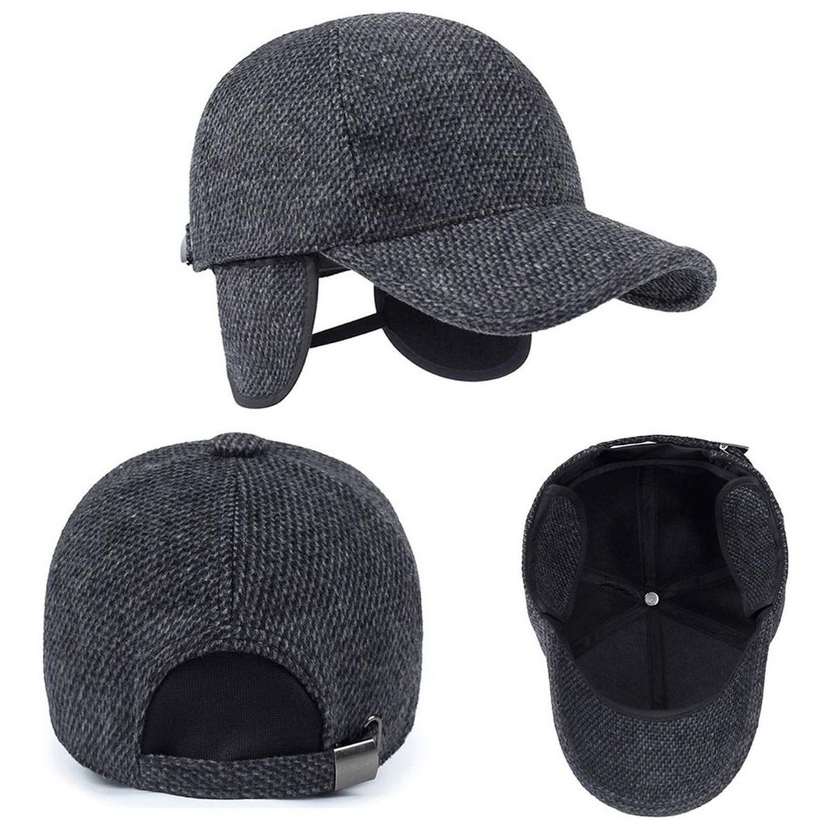 VELBROS - Gorra Golf Frio Invierno Beisbol Hombre Mujer Oreja - Gris