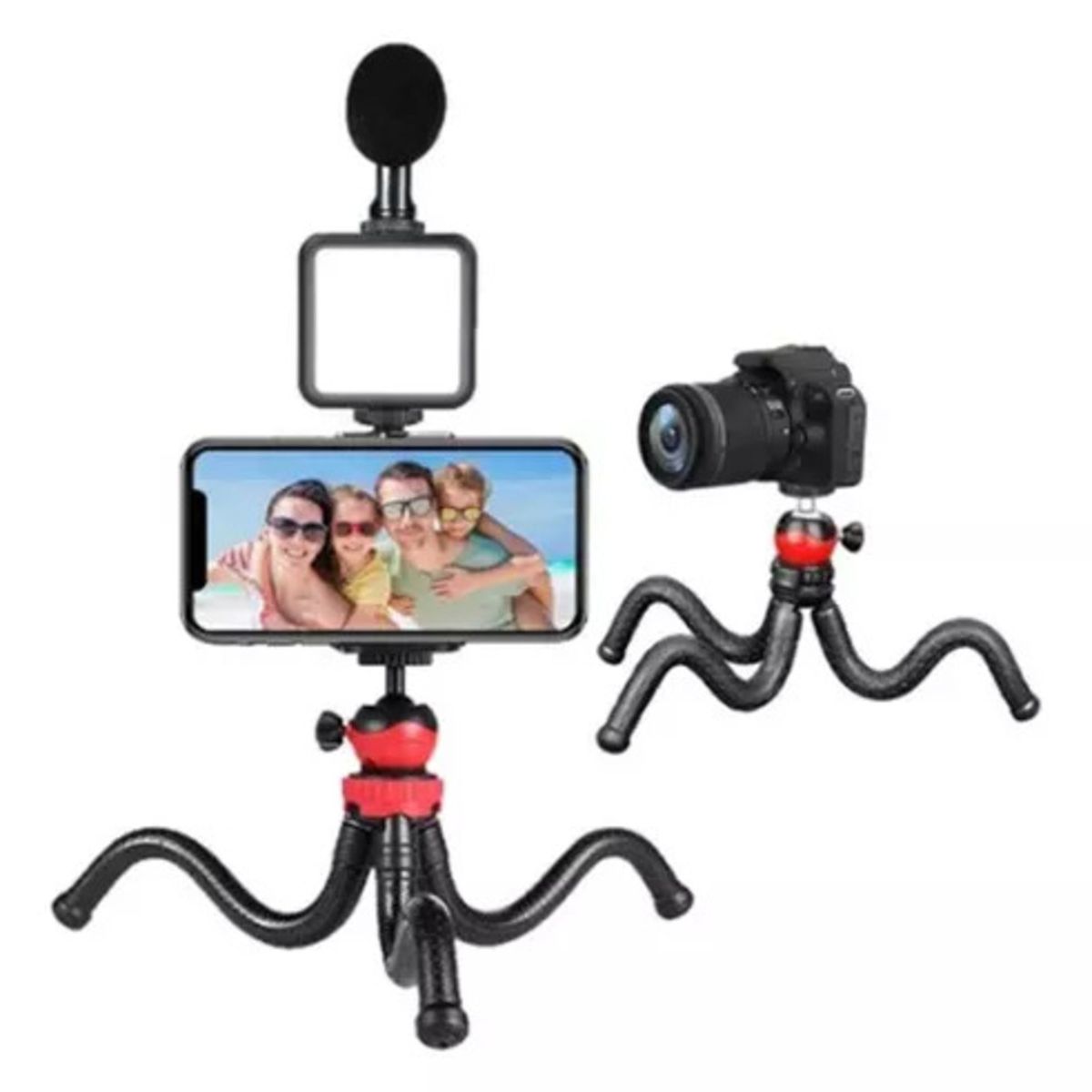 SEISA - Kit Streaming Celular Vlogs Trípode Micrófono Luz Led Selfie