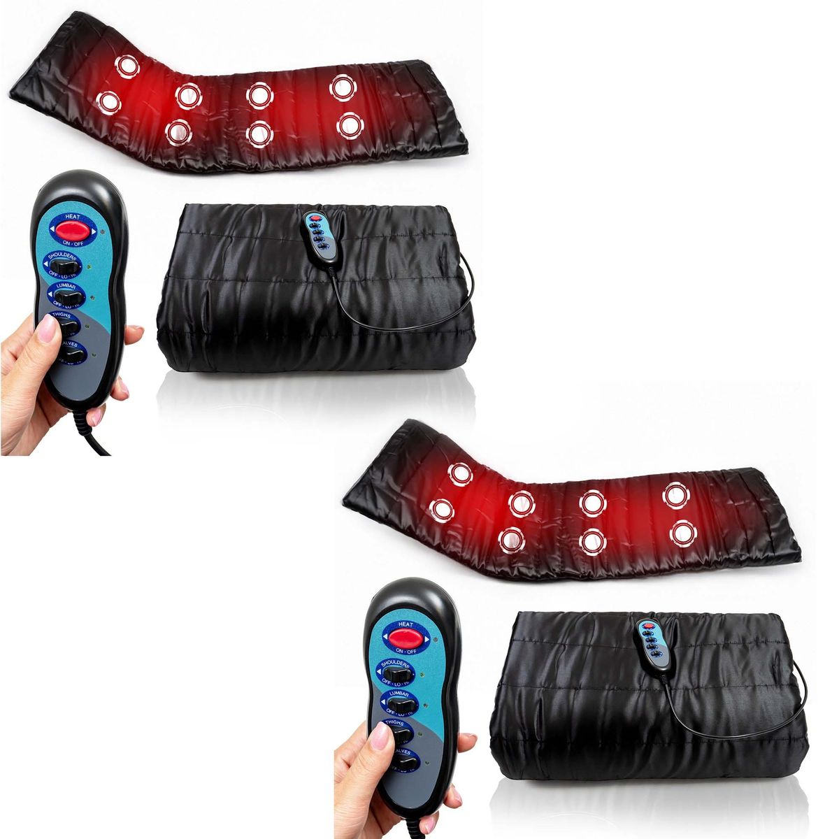 STYLE STARS - Set x2 Colchoneta Eléctrica Masajeadora Vibratoria con Calor