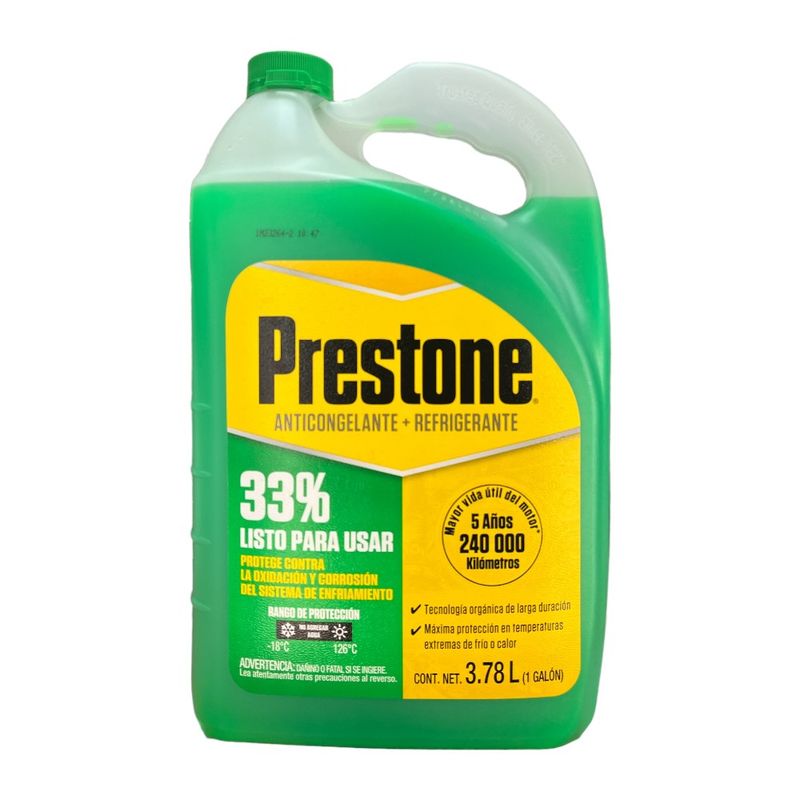PRESTONE - PRESTONE ANTICONGELANTE Y REFRIGERANTE 33% VERDE 1GL