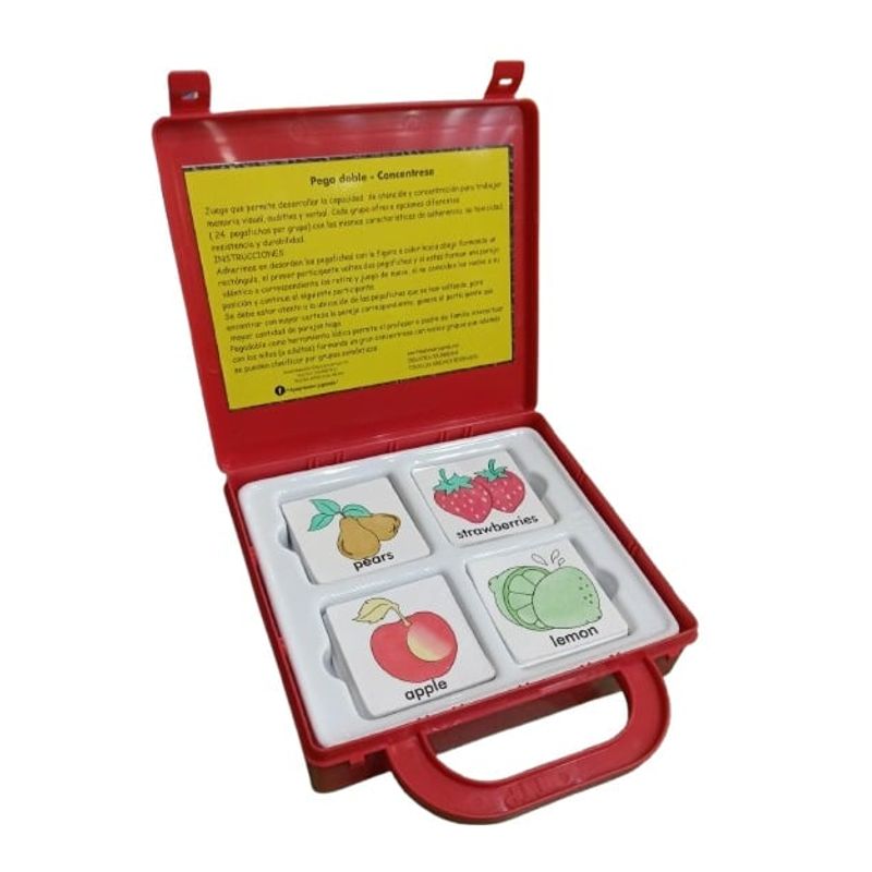 JUGANDO Y EDUCANDO - Juego Didáctico Pegatable Frutas En Ingles Para Niños