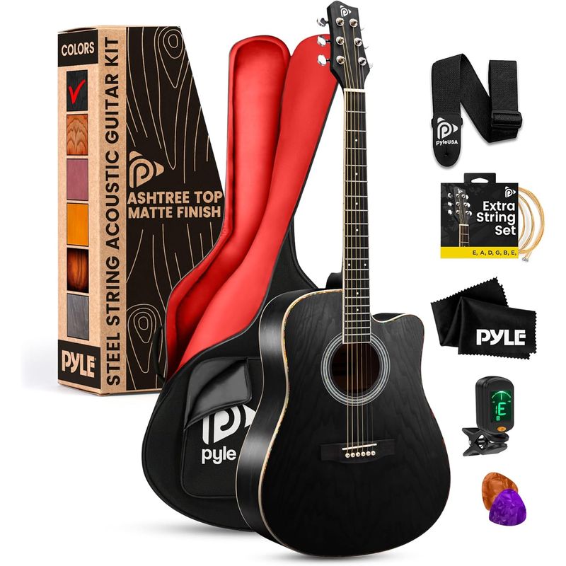PYLE - Guitarra acústica Pyle 41 con accesorios premium y bolsa