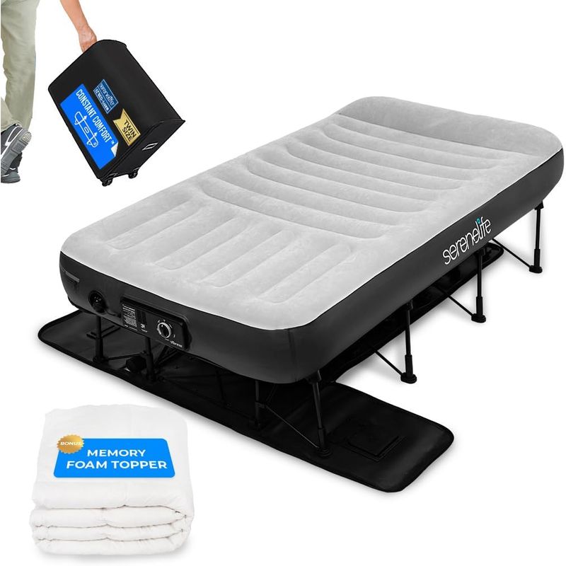 SERENELIFE - SereneLife Cama de aire inflable con marco colchón de aire