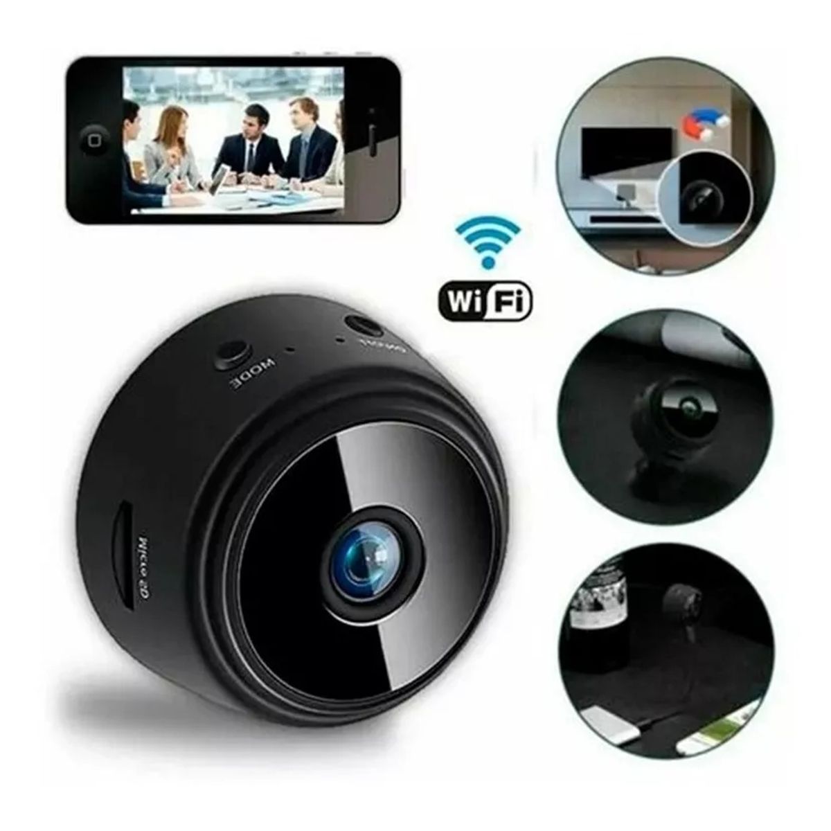 GENERICO - Cámara Mini Espía IP WiFi con Monitoreo en Tiempo Real y Micrófono