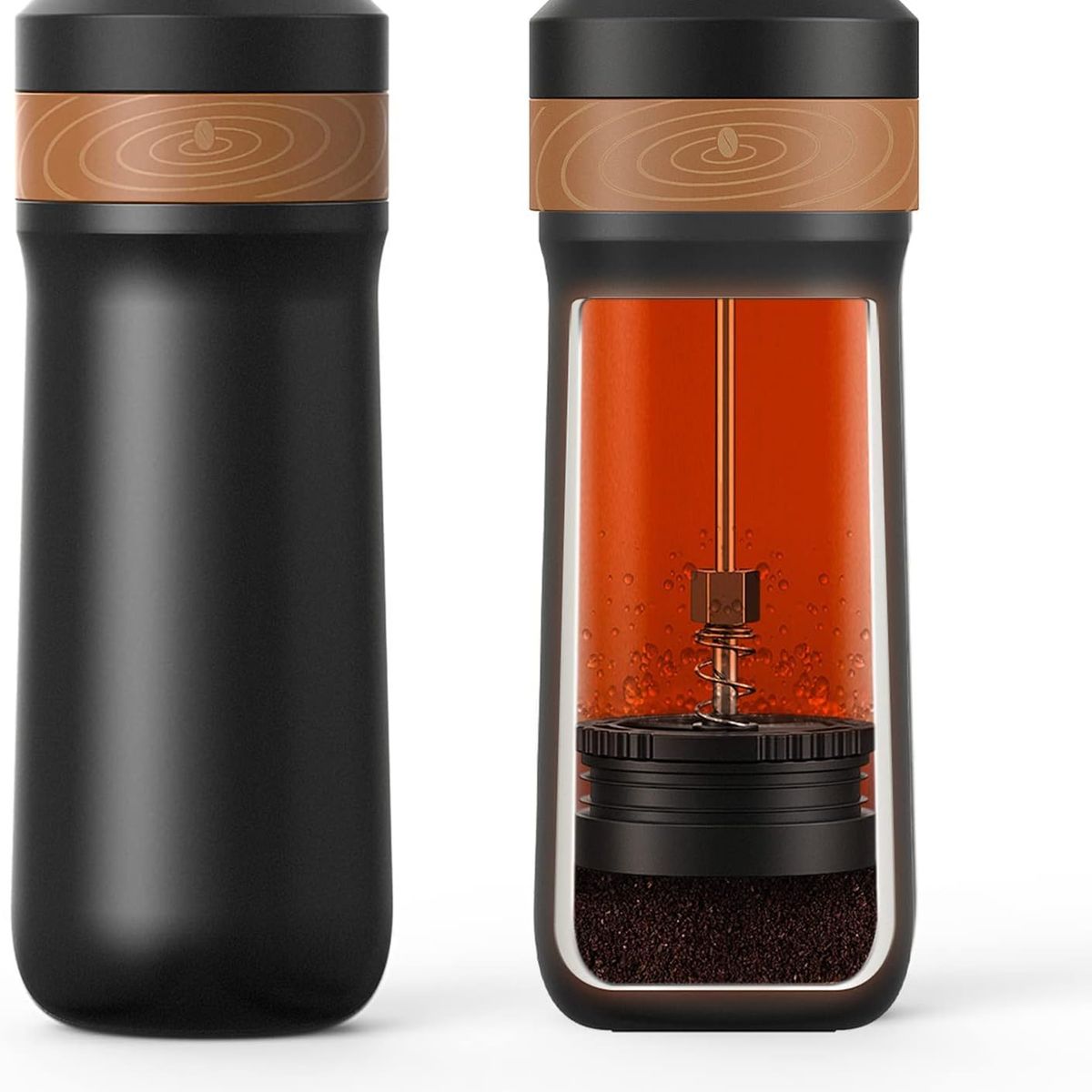 GENERICO - Cafetera Prensa francesa portátil Viajera Marca Icafilas Negro