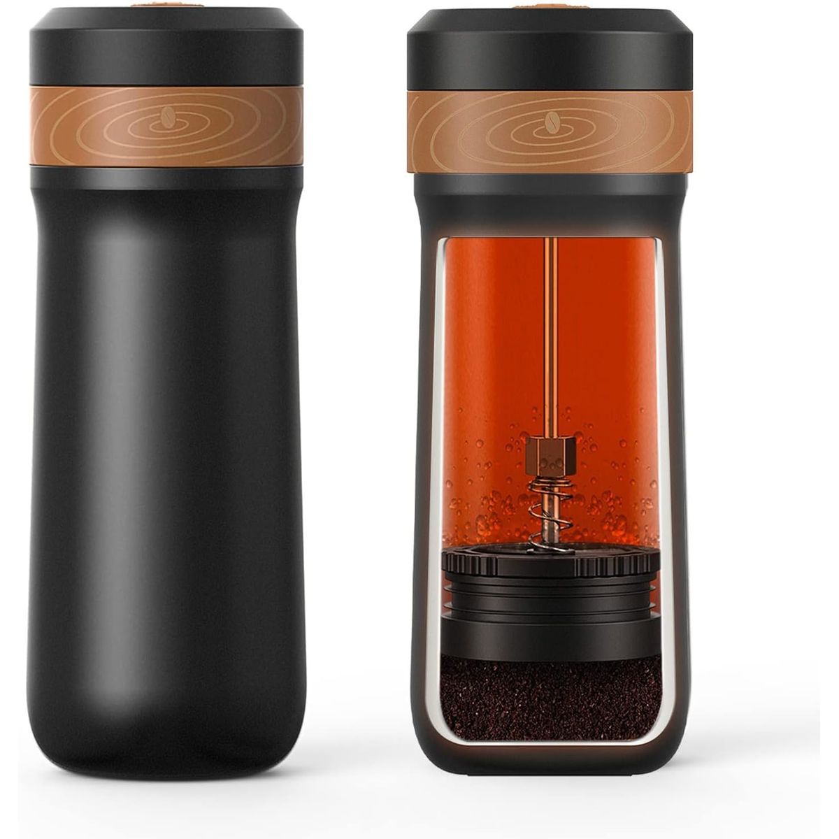 GENERICO - Cafetera Prensa francesa portátil Viajera Marca Icafilas Negro