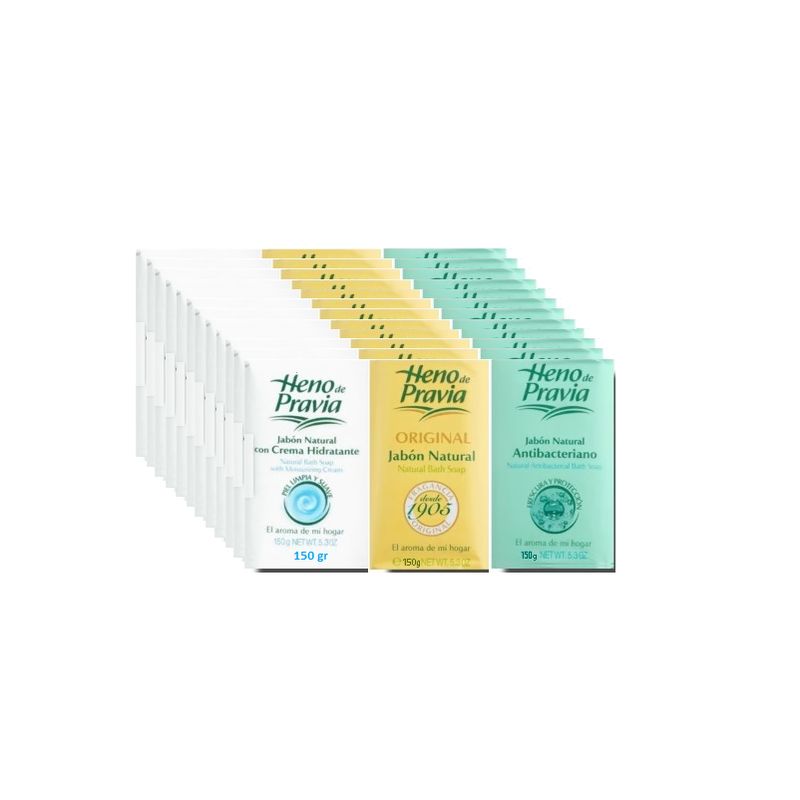 HENO DE PRAVIA - Caja Jabón Heno de Pravia Surtido x 36 Unds de 150 gr