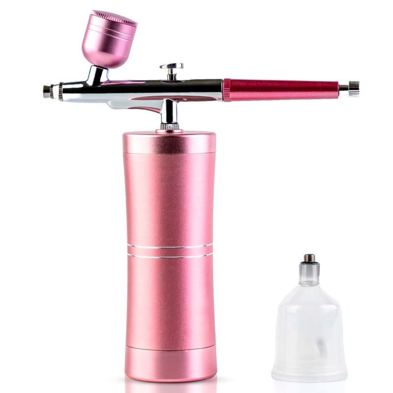 STYLE STARS - Aerógrafo Inalámbrico Profesional 03mm Portátil Recargable Rosado
