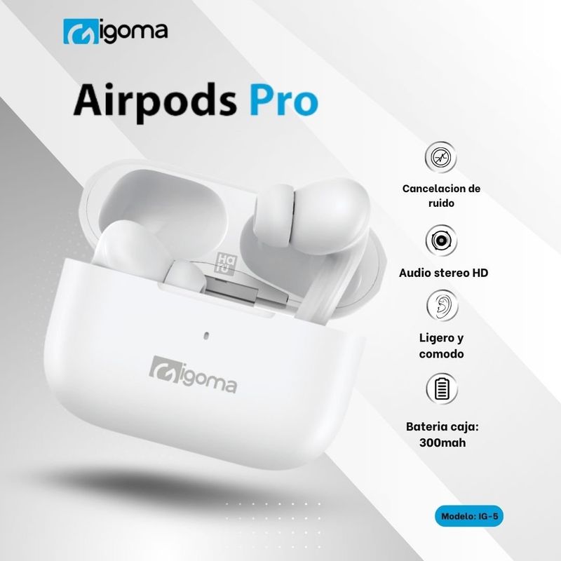 IGOMA - Audifonos Inalambricos IGOMA IG-5 Airpods Pro - Blancos