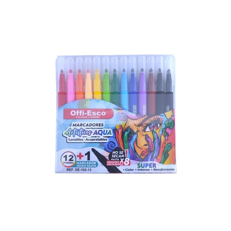 OFFI ESCO - Marcador Offi Esco Acuarelable Artístico X 12 Colores.