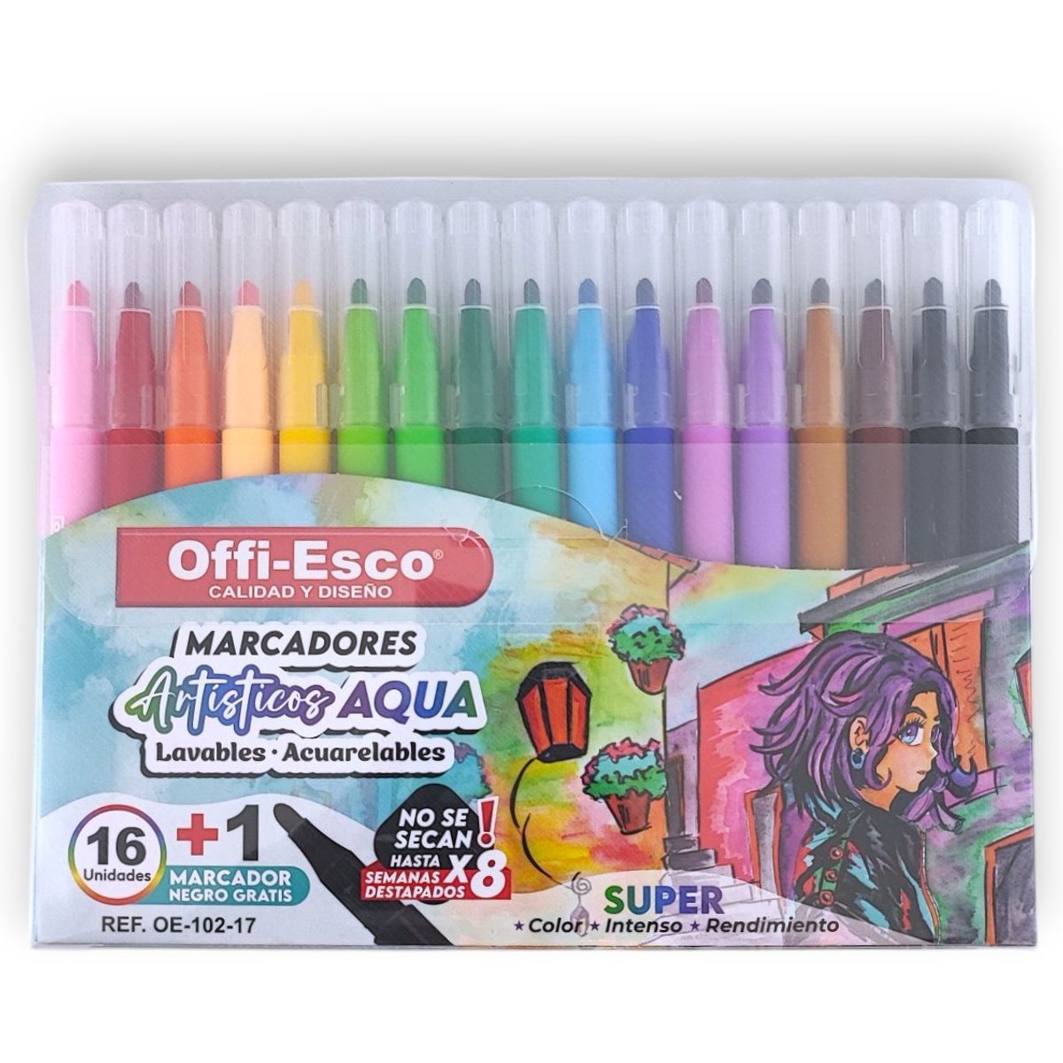 OFFI ESCO - Marcador Offi Esco Acuarelable Artístico X 16 Colores.