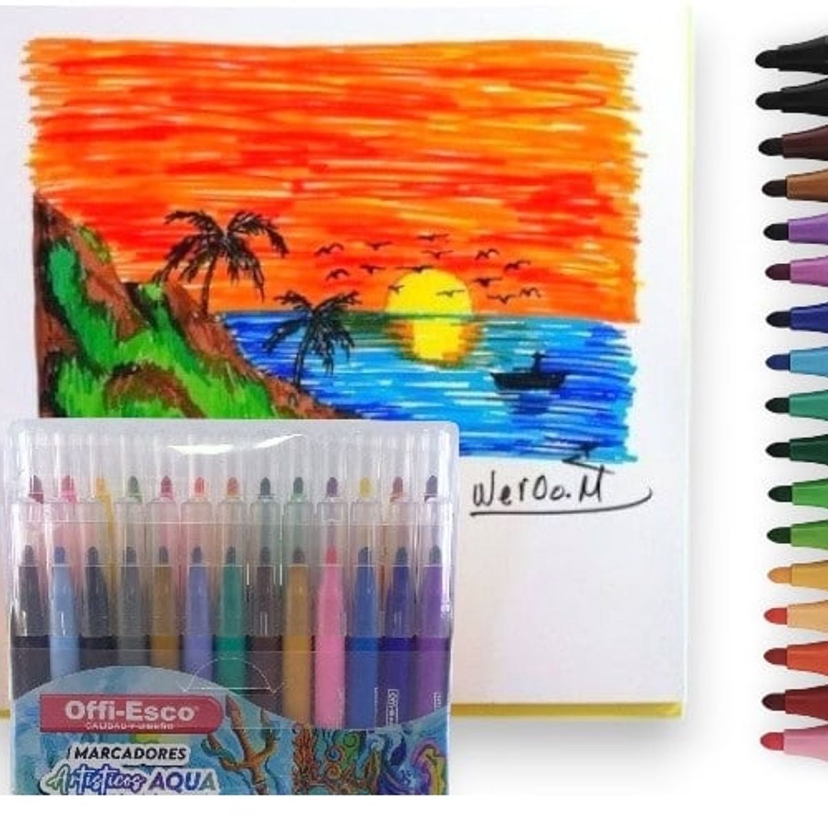 OFFI ESCO - Marcador Offi Esco Acuarelable Artístico X 25 Colores.