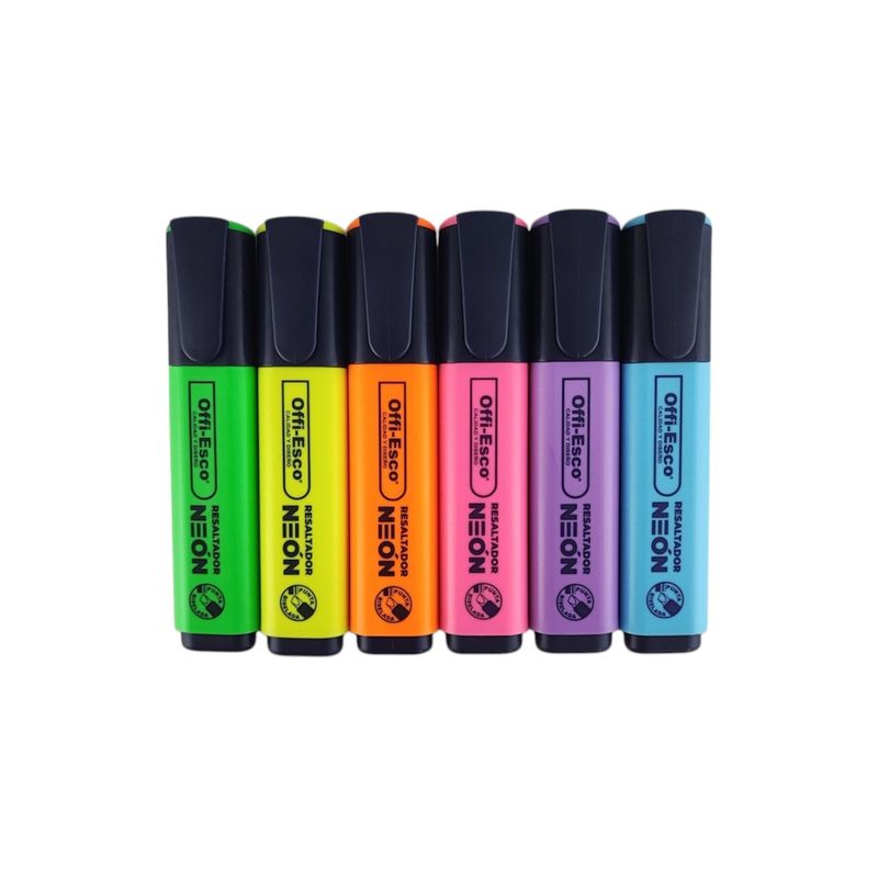 OFFI ESCO - Resaltadores Offi Esco Tonos Neón X 6 Colores.