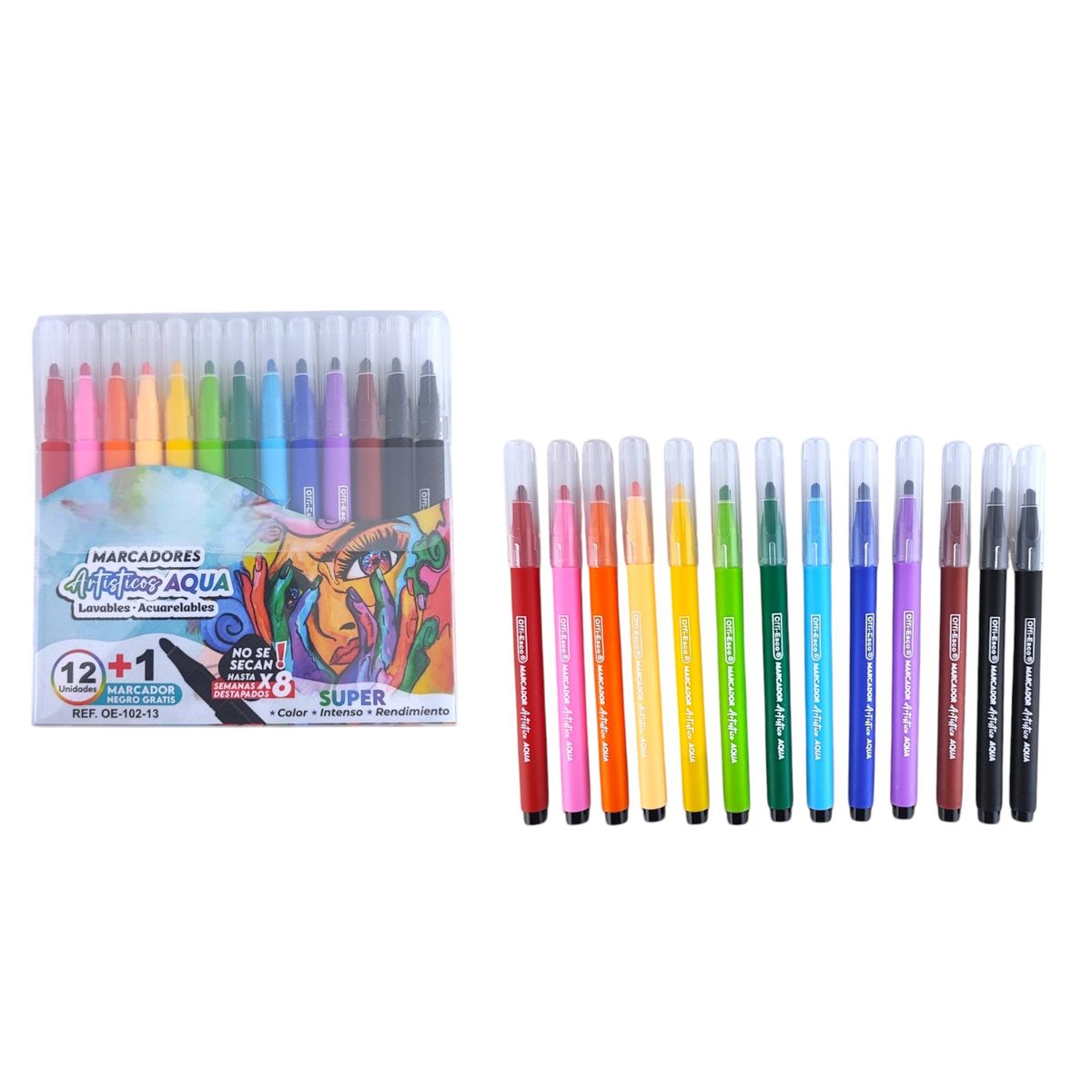 OFFI ESCO - Marcador Offi Esco Acuarelable Artístico X 12 Colores.
