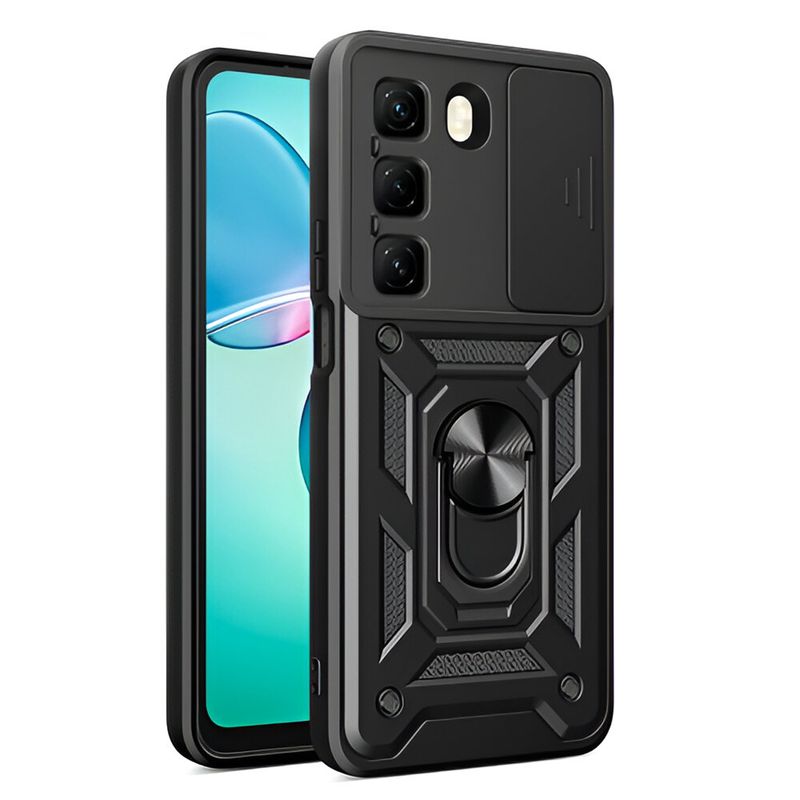 GENERICO - Funda Estuche Case Protector Slider Compatible Infinix Hot 50 5G Negro