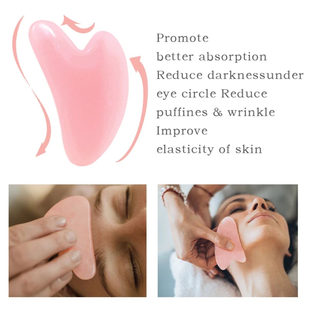 GENERICO - Set de Rodillo y Gua Sha de Piedra para el Cuidado Facial