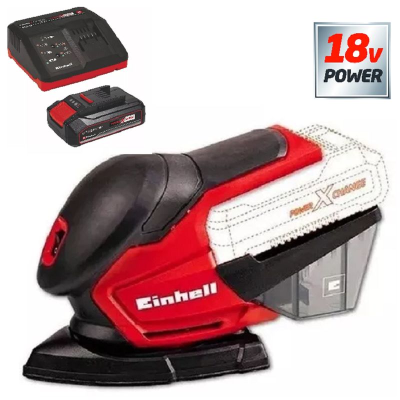 EINHELL - Lijadora Inalámbrica Triangular Einhell Te-os 18150 Li B + C