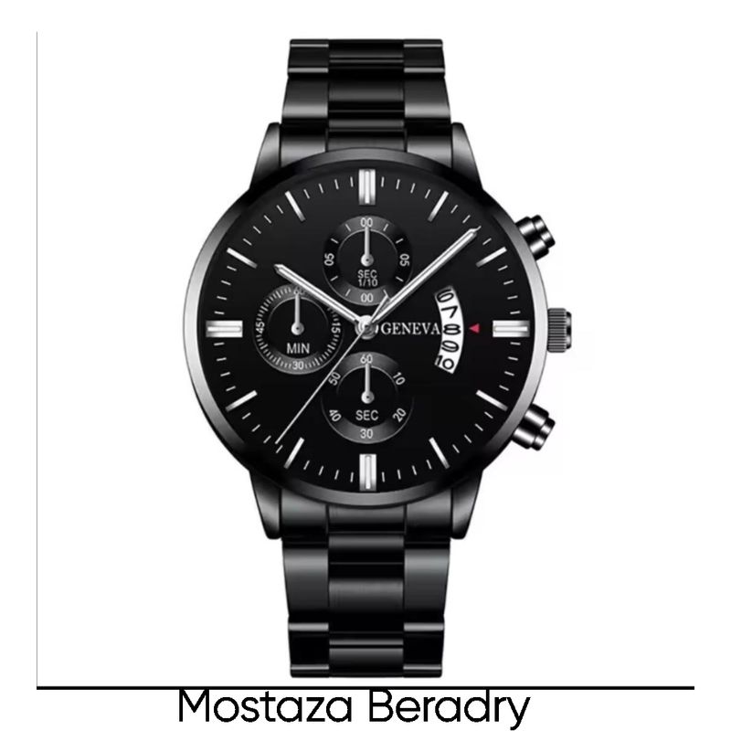 GENERICO - RELOJ GENEVA  CALENDARIO DE LUJO DE ACERO CLASICO ELEGANTE HOMBRE