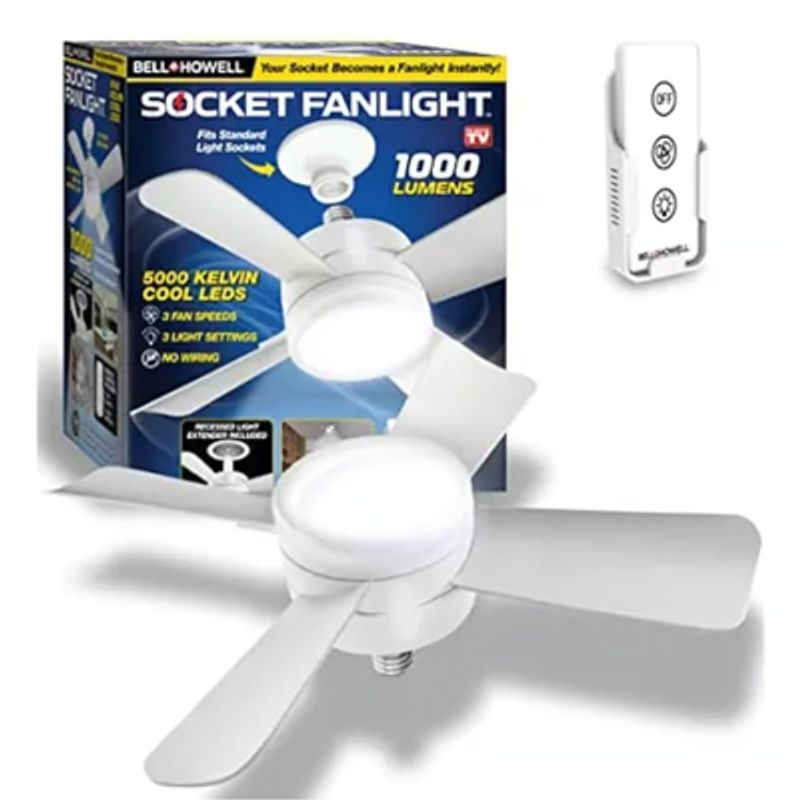 DANKI - Ventilador de Techo con Luz LED Socket XY-29 Super Brillante Inalambr
