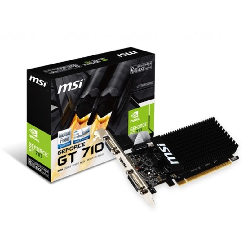 MSI - Tarjeta Gráfica MSI GeForce GT 710 2GB GDDR3 LP 64-bit