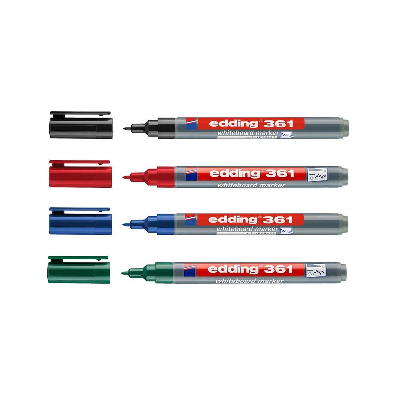 EDDING - Marcador Punta Fina Pizarra E-361 Edding Kit x 4
