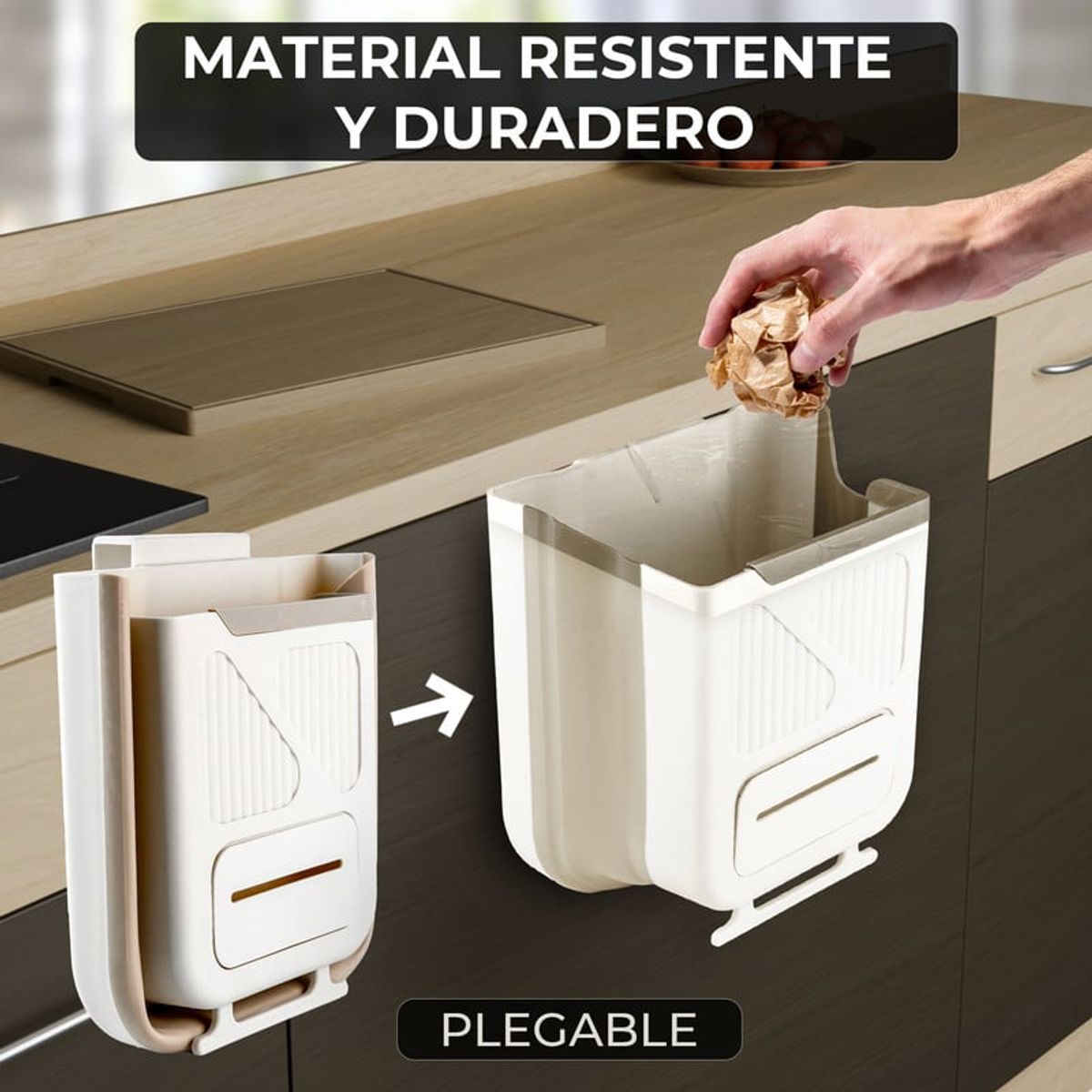 ENERGY PLUS - Caneca Plegable Moderna para Cocina Estilo y Ahorro Espacio