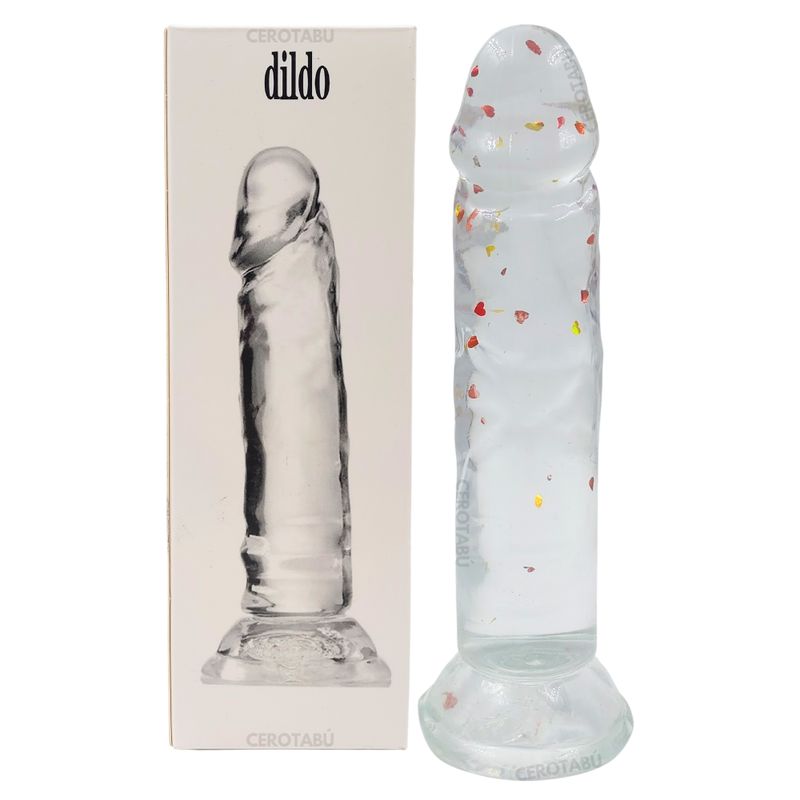 GENERICO - Dildo Consolador Pene Texturizado +Grueso Brillante Transparent