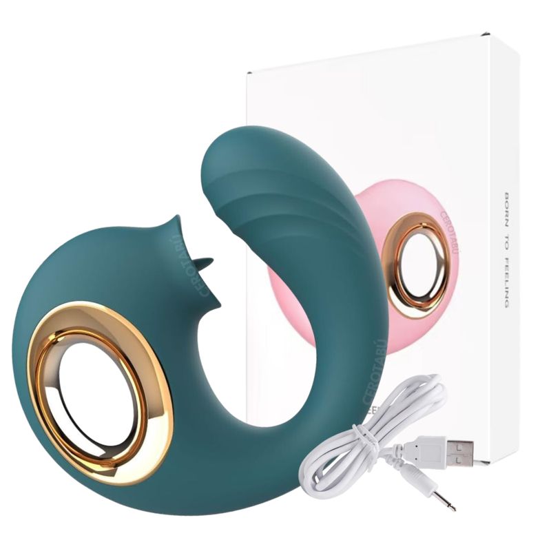 GENERICO - Vibrador Punto G Succionador Clitoris 2 En 1 USB Azul