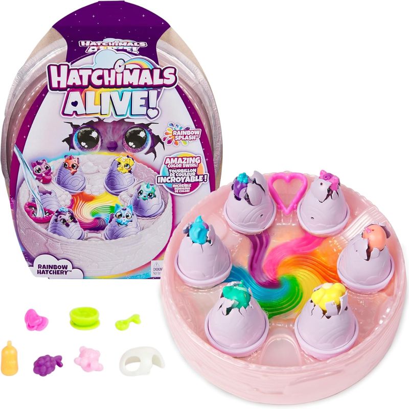 HATCHIMALS - Huevos Hatchimals Alive Rainbow Con Figuras