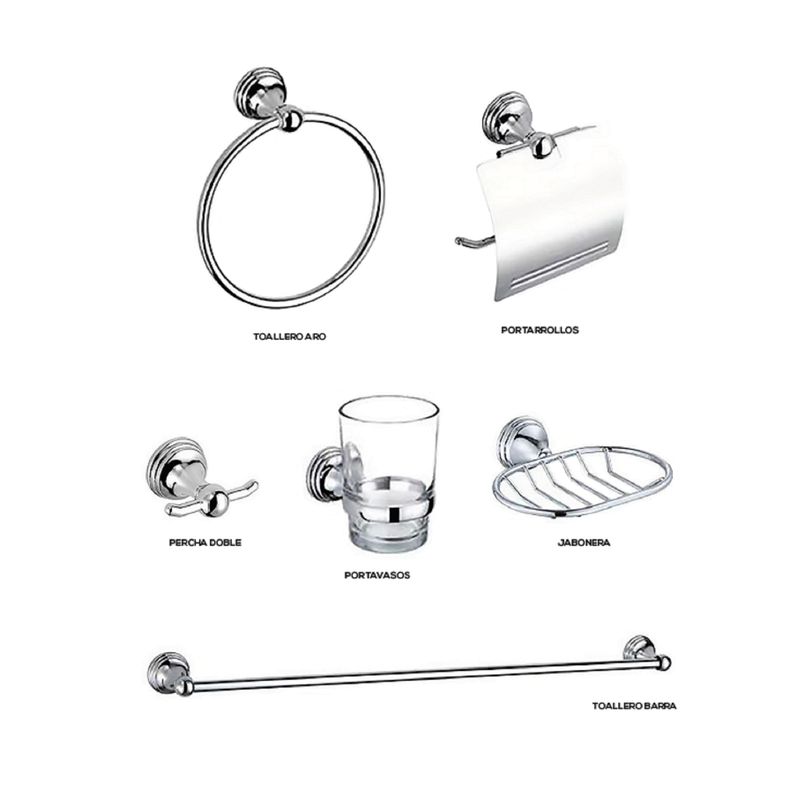 INTERMATEX - ACCESORIOS DE BAÑO SET 6 PIEZAS SERIE SFERA
