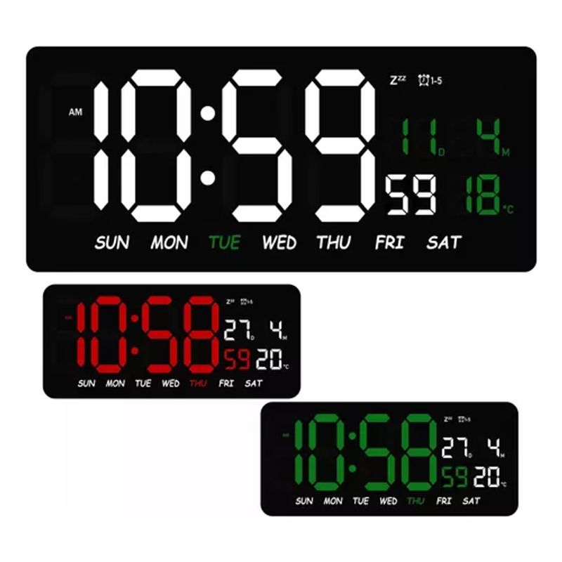GENERICO - Reloj Digital Con Calendario Fecha Temperatura Luz Led