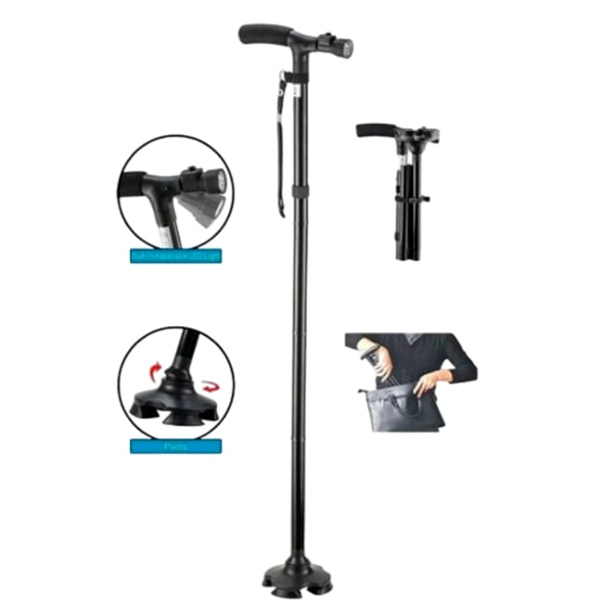 GENERICO - Trusty Cane Baston Ortopedico Plegable Con Linterna Luz Led AG-13