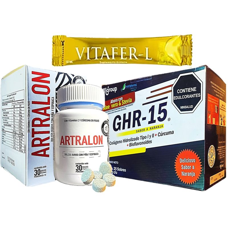 GENERICO - GLUCOSAMINA ARTRALON ELIMINA EL DOLOR ARTICULAR + GHR 15 CAJA