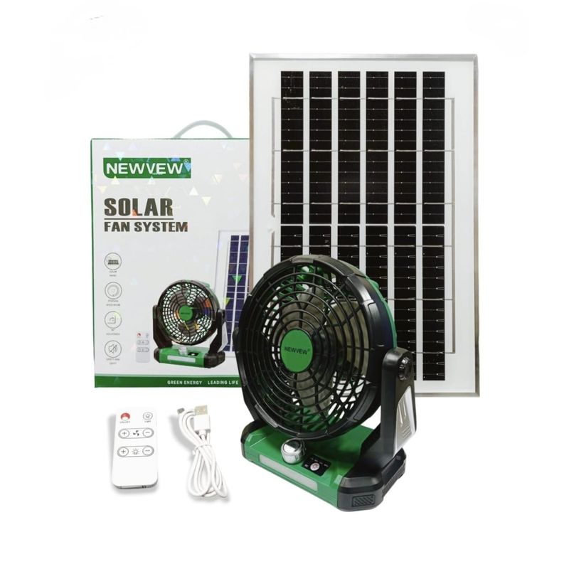 GENERICO - Ventilador Panel Solar Recargable Portatil