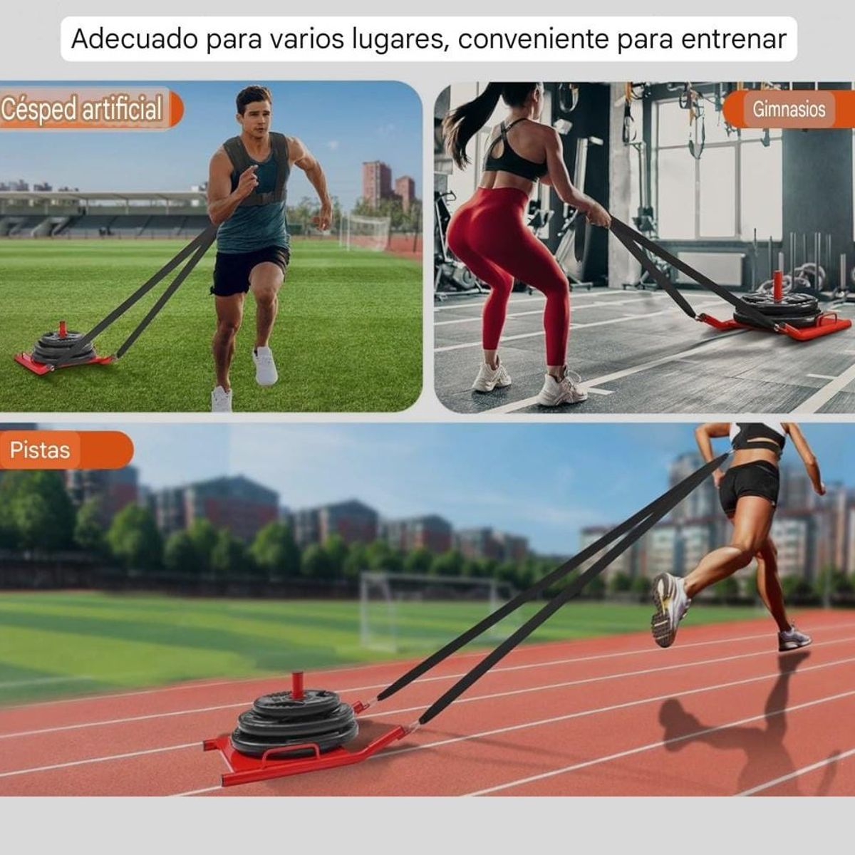 GENERICO - Trineo De Entrenamiento Arrastre De Fuerza Ajustable
