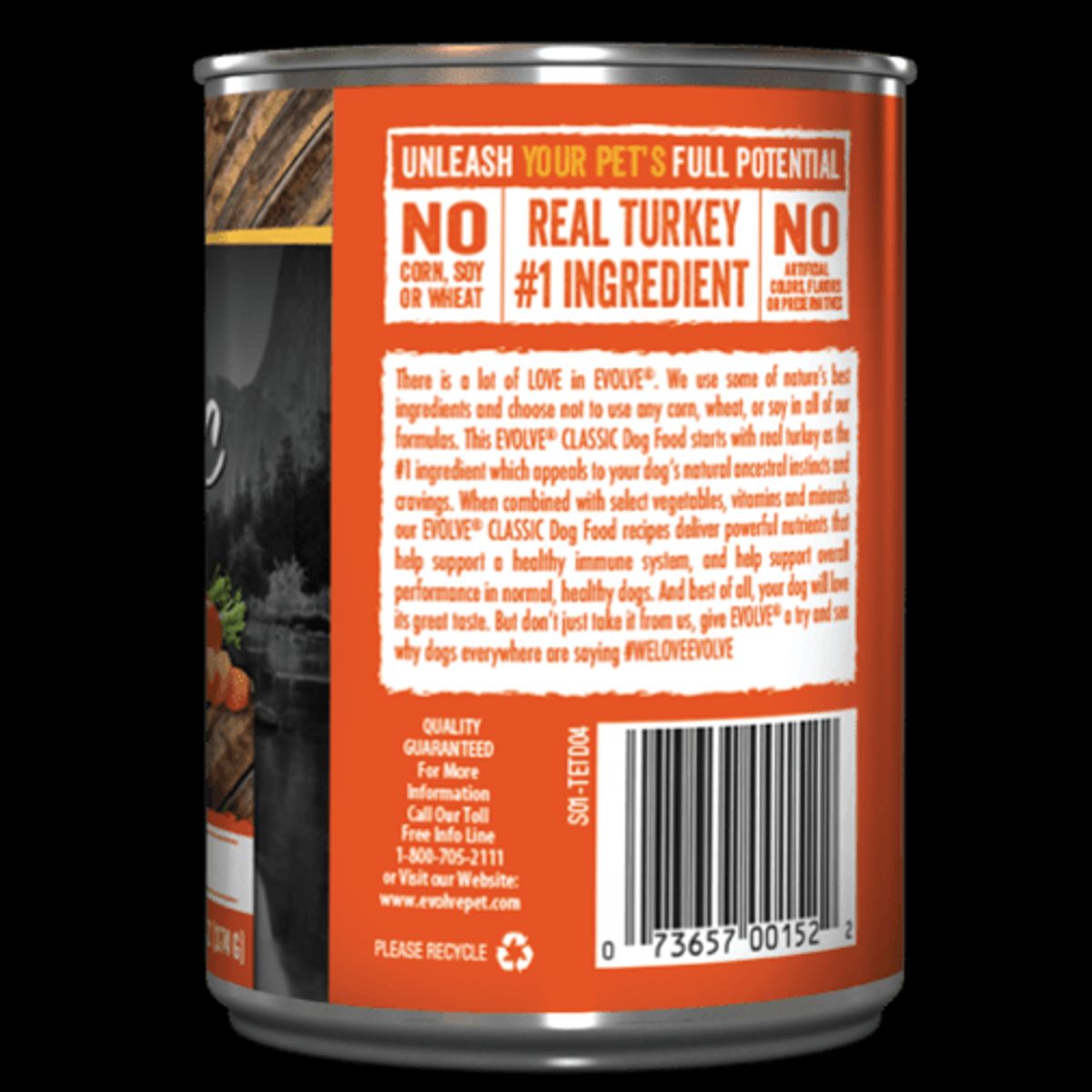 EVOLVE - Evolve Dog Classic Lata Pavo 13,2 Oz Lata