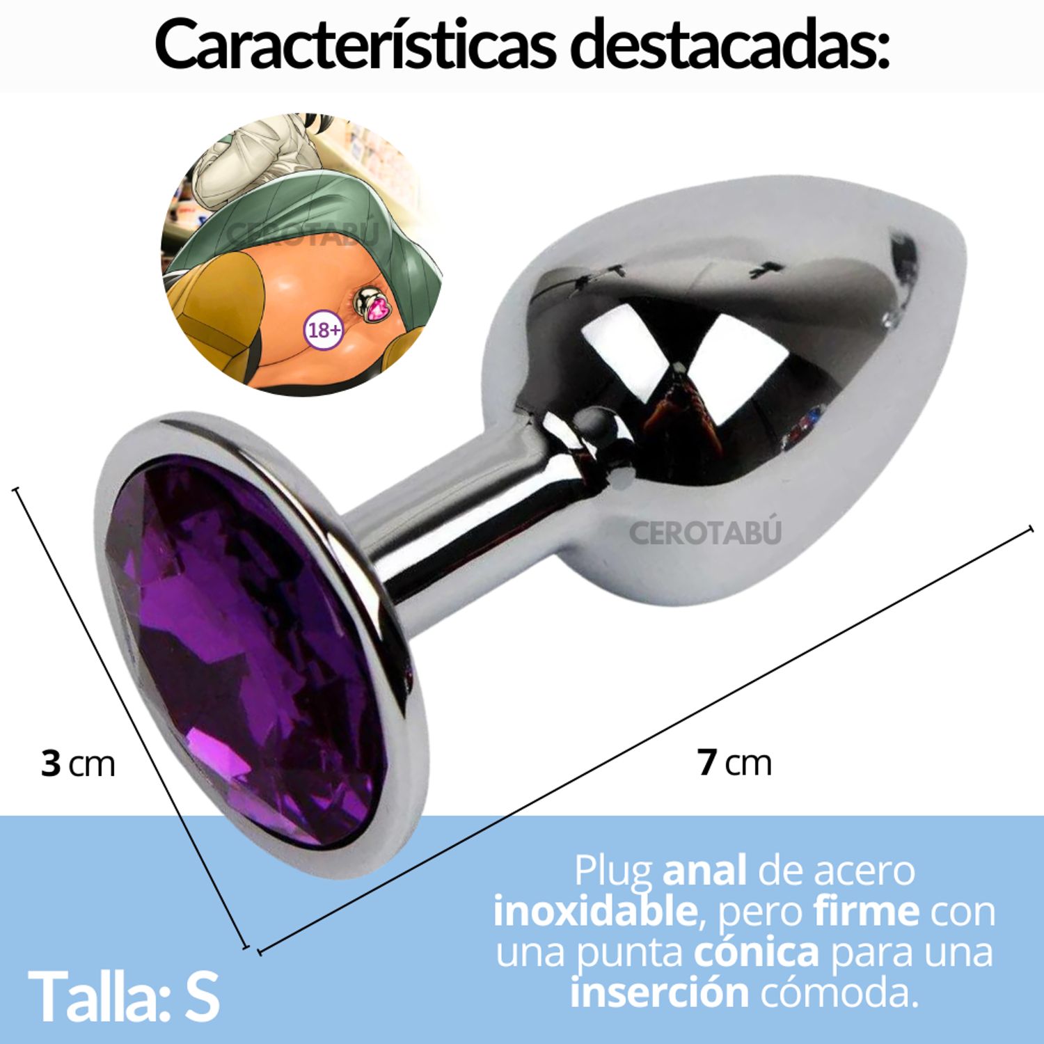Plug Anal Dilatador Anal En Acero Talla S Juguete Sexual Rosado GENERICO