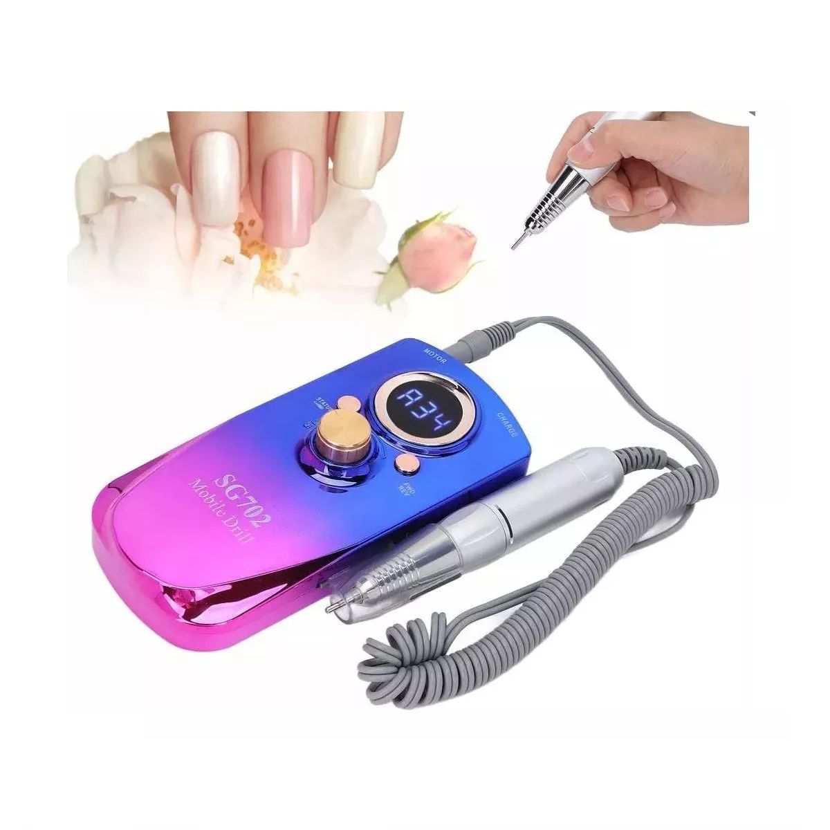 GENERICO - Pulidor De Uñas Portátil Recargable SG702 Inalámbrico