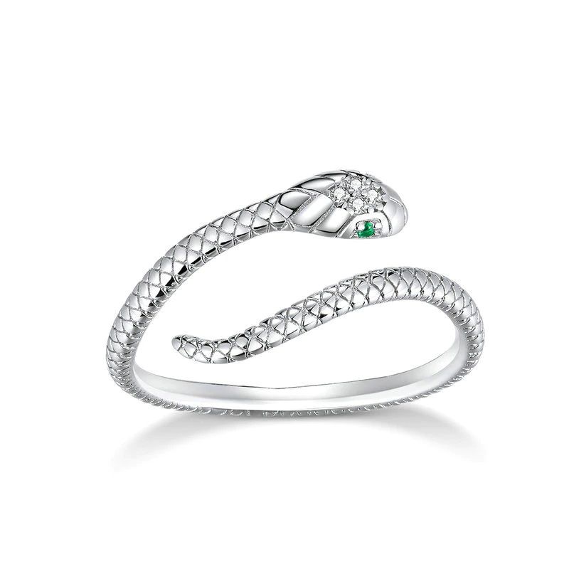 ALHAJAS - Anillo Argolla Ajustable Para Mujer Serpiente En Plata 925