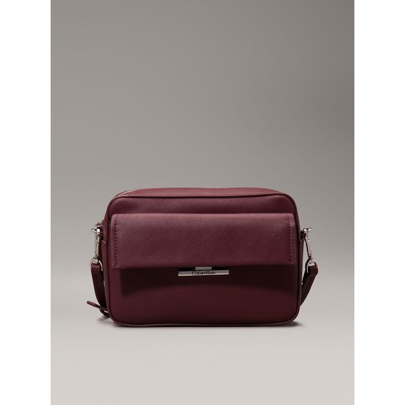 CALVIN KLEIN - Bolso rojo cruzado Saffiano Calvin Klein