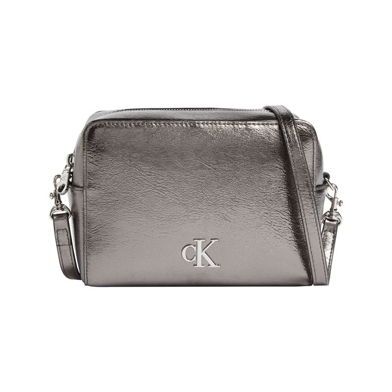 CALVIN KLEIN - Bolso gris cruzado minimal monogram Calvin Klein