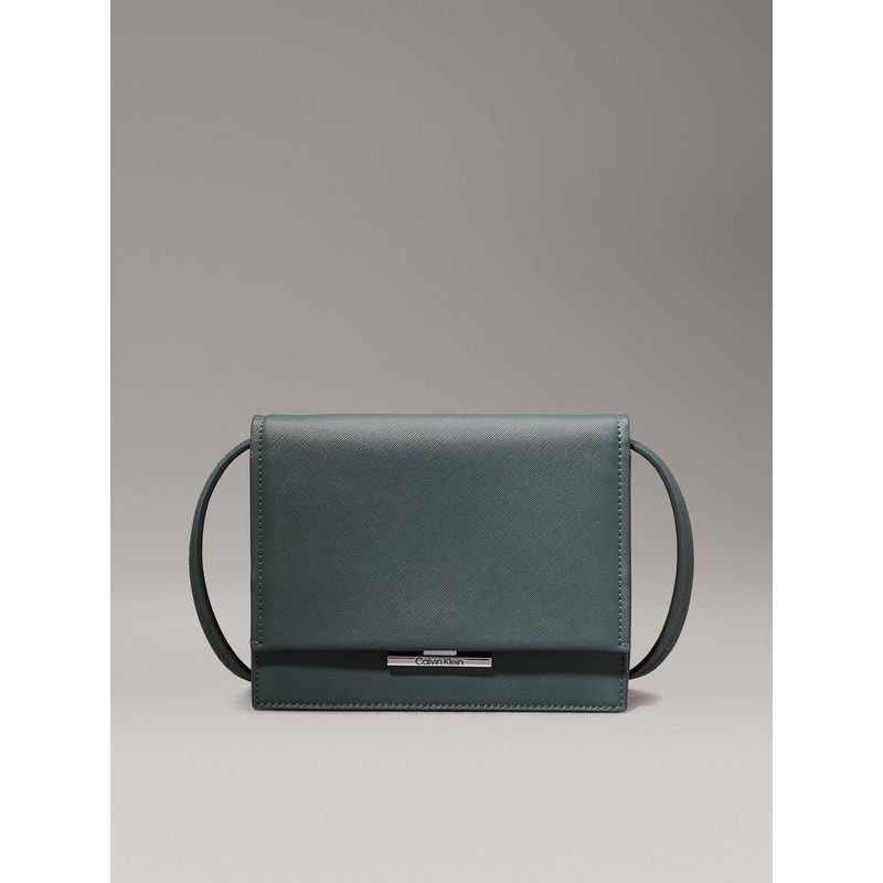 CALVIN KLEIN - Bolso verde cruzado Saffiano Calvin Klein