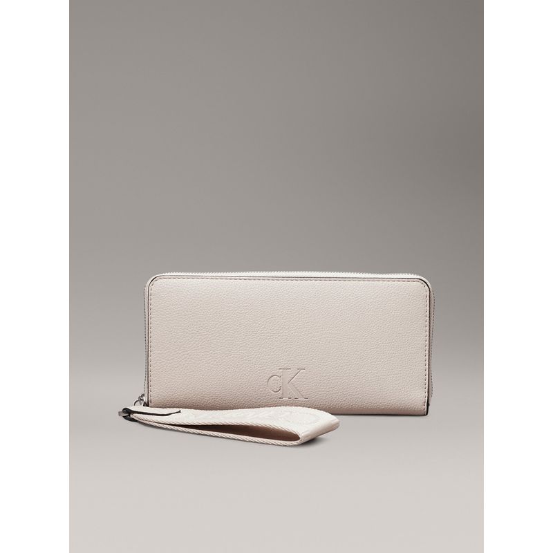 CALVIN KLEIN - Billetera beige con cremallera en el contorno Calvin Klein