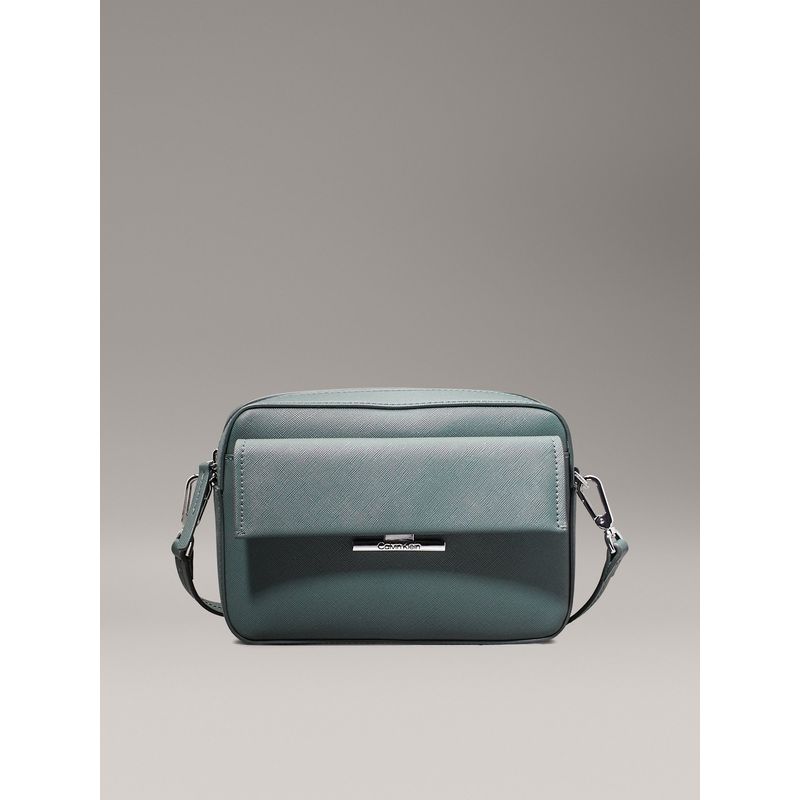 CALVIN KLEIN - Bolso verde cruzado Saffiano Calvin Klein