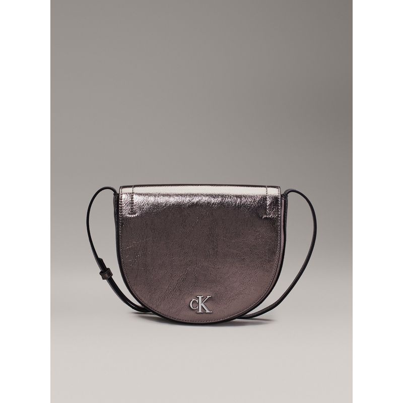 CALVIN KLEIN - Bolso gris cruzado con acabado metálico Calvin Klein